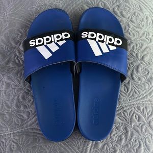 Blue adidas slides for men - size 11